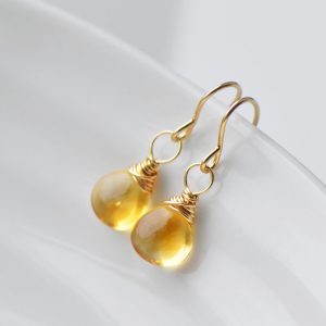 Citrine Earrings in Gold